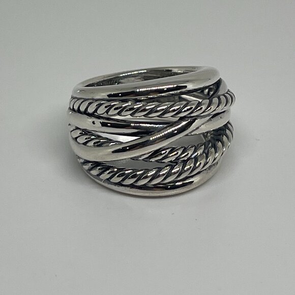 David Yurman Sterling Silver Crossover Ring - Picture 8 of 11